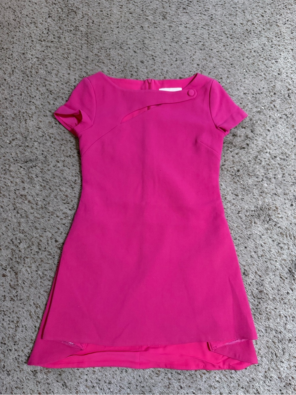ALU Hot Pink / Barbie Pink Short-Sleeve Cutout Mini Dress